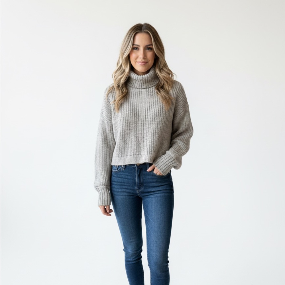 Mable Tan Knit Turtleneck Sweater- Medium